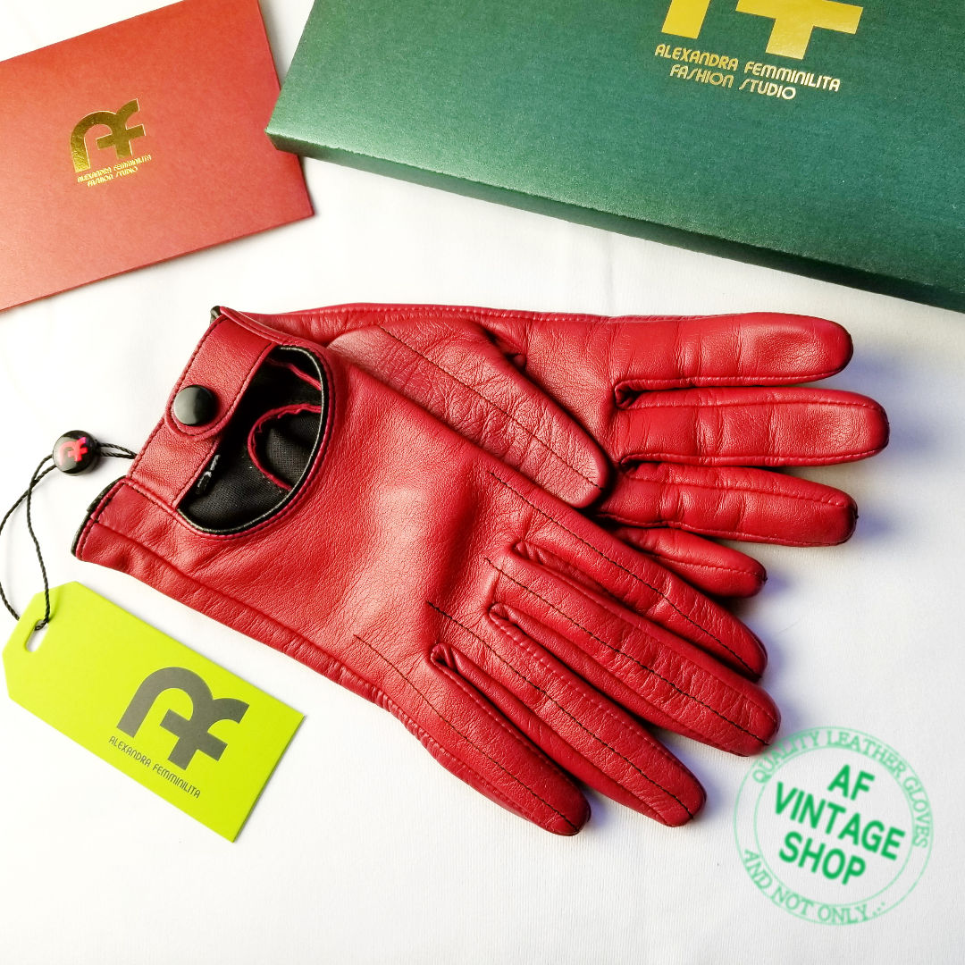 SPECIFICALLY THIS PAIR OF LEATHER GLOVES: CONFIDENCE DARING RED