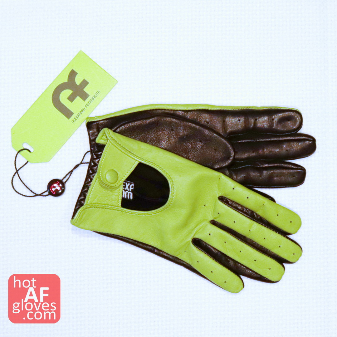 SPECIFICALLY THIS PAIR OF LAMB LEATHER DRIVING GLOVES: AF DRIVE STRICT BLACK FRENCH GREEN
