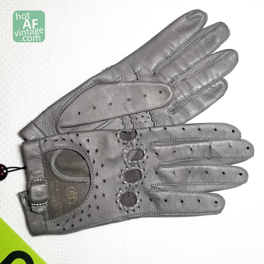 SPECIFICALLY THIS PAIR OF LEATHER NOBLE GREY DRIVING GLOVES